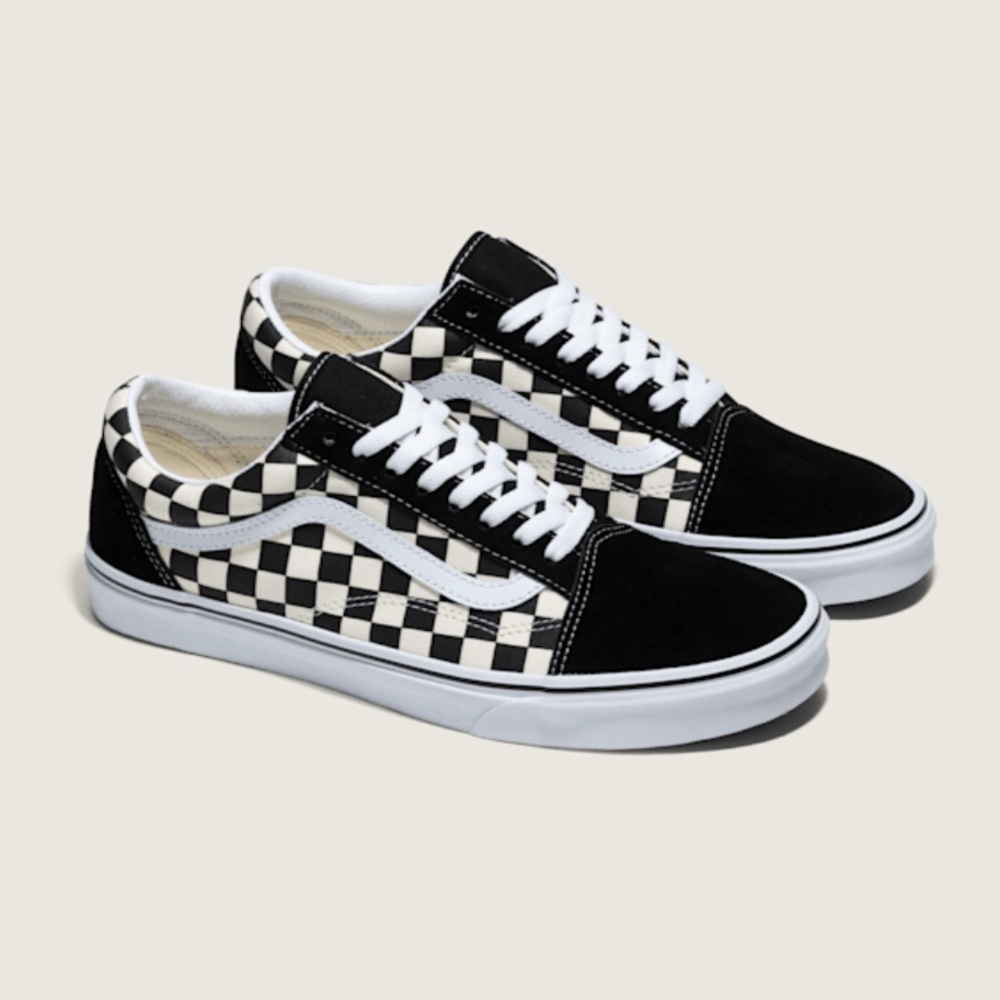 Vans Kids Old Skool Sneakers - Black and White Checkerboard